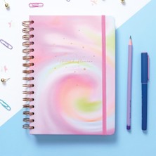 Paperora A5 Spiralli Süresiz Planlayıcı Ajanda Motivasyon Sayfalı Soyut