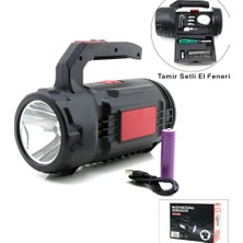 Go İthalat 2in1 19PCS = Tamir - Hırdavat Seti El Fener - Projektör LED + Cob USB - Type-C - Pil Şarjlı HS-310 (784)