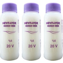 New Favor 3 Adet Oksidan Krem Saç Boya Sıvısı 6'lık 20 Volüme 60 ml