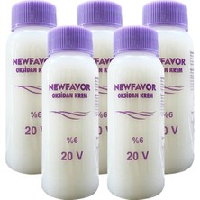New Favor 5 Adet Oksidan Krem Saç Boya Sıvısı 6'lık 20 Volüme 60 ml