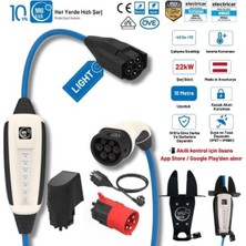 Nrgkick Sabit Standart Plus 32A Light 22KW 10 Metre - Duvar Soketi + 32A Ataşman + Ev Prizi Adaptörü + Askı Aparatı