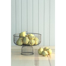 Empressco Modern Metal Meyve Sepeti, Siyah, Estetik ve Dayanıklı Organizer