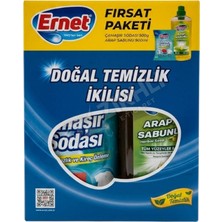 5 Adet Ernet Çamaşır Sodası 500 gr + Sıvı Arap Sabunu 900 gr 2'li Set