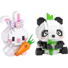 Larskas 2 Farklı Model Panda ve Tavşan Figürü Yapım Seti