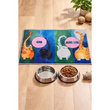 Larskas Çok Amaçlı Renkli Kedi Mama ve Su Altlığı
