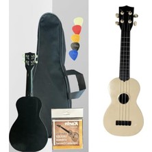 Larskas 4 Telli Soprano Ukulele, Bej Renk, Çanta ve Pena Seti ile