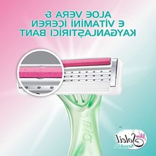 Larskas Kadın Tıraş Bıçağı 3'lü Blister, Oynar Başlık ve Aloe Vera Şeridi