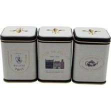 Larskas 3'lü Set Kare Metal Saklama Kabı - 87X87X125 mm
