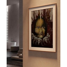 Clovendi Kurt Kadın Portresi Sanat Baskısı, Sembolik Modern Figüratif Resim