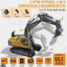 Larskas Işıklı ve Sesli Uzaktan Kumandalı Metal Ekskavatör, 2.4ghz