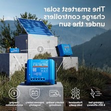 Larskas Smartsolar Mppt Şarj Regülatörü 100/20-48 12V 24V 48V 20A Güneş Enerjili Şarj Regülatörü Bluetooth Entegre SCC110020160R