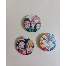 Larskas Demon Slayer Anime Buton Rozet Seti, 3 Adet 37MM