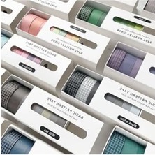 Larskas 7 Renkli Washi Bant Seti - Purplish Blue Temalı