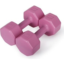 Larskas 2 Adet 3 kg Dambıl Seti, Pembe Renk ve Dayanıklı Malzeme