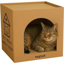 Larskas Çift Fonksiyonlu Karton Kedi Evi ve Tırmalama Kutusu, 32 cm