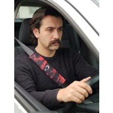 Larskas Türk Bayrağı Temalı Emniyet Kemeri Pedi, 26 Cm, 2 Adet