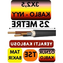 Larskas 3x2,5 Mm2 Yeraltı Kablosu, 25 Metre Uzunlukta, Dayanıklı Yapı