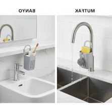Larskas Askılı Akıllı Lavabo Süngerliği - Drenajlı, Kompakt Tasarım (10X18 Cm)