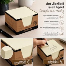Larskas Kraft Kutulu Küp Bloknot, 8x8 Cm, Yüksek Kalite Kağıt