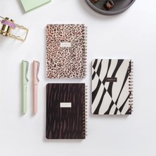 Larskas Leopar Desenli 3'lü Spiralli Defter Seti 10X14 cm Karton Kapak