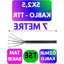 Larskas 7 Metre Uzunluğunda Siyah Ttr Kablo, 5x2.5 mm