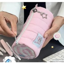 Larskas Pembe Renkli Kalemlik Çanta, Kırtasiye ve Makyaj Düzenleyici Rulo