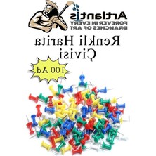 Larskas Renkli Harita Çivisi - 100'LÜ Paket, Pano Iğnesi