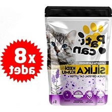 Larskas 8 Adet Lavanta Kokulu Silika Kristal Kedi Kum 5lt
