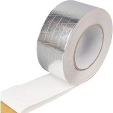 Larskas Yanmaz Yalıtım Bandı - Yapışkanlı Fiberglas Lif Takviyeli Alüminyum Folyo, 96 mm x 25 Metre