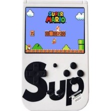 Sup Retro Atari 400 Oyunlu Çift Kol El Konsolu 3.0 Inç Ekran ile Taşınabilir Eğlence Beyaz