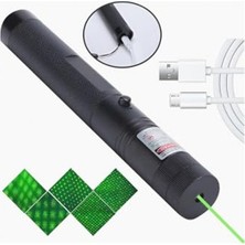 Larskas Yeşil Lazer Pointer - Pilli ve USB Şarjlı Yüksek Güçlü Işaretleme