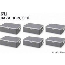 Melisa Tekstil 6'lı Baza Altı Saklama Hurcu Seti 65X45X22 cm Gri
