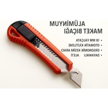 Larskas Alüminyum Maket Bıçağı - 18 Mm, Otomatik Kilitleme Sistemi