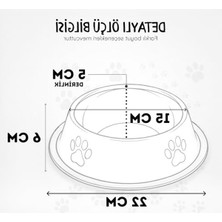 Larskas 22 cm Paslanmaz Çelik Kedi ve Köpek Mama Kabı, Kaydırmaz