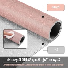 Larskas 80X40 cm Kaymaz Tabanlı Çift Renkli Pu Deri Masa Matı, Suya Dayanıklı