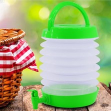 Larskas Telvesse Musluklu Katlanır Su Bidonu – Taşınabilir Katlanabilir Su Sebili, Kamp Piknik Outdoor Su Sürahisi, Akordiyon Tasarım Su Kovası, Damacana Içecek Şişesi (Yeşil)