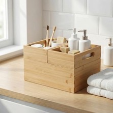 Larskas 3'lü Modüler Bambu Organizer Set, Çok Amaçlı Düzenleyici