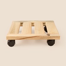 Simple Living Living Ahşap Damacana ve Saksı Altlığı - Bej - 30X30 cm