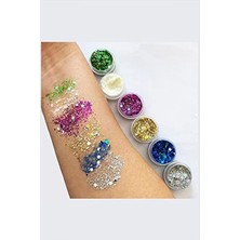 Larskas Gümüş Renkli Kalıcı Makyaj Simleri, Glitter Formül