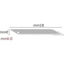 Larskas Mini Ince Metal Gövdeli Maket Bıçağı, 10LU Yedek Uç