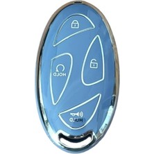 Larskas Autohan Keys Nano Anahtar Kılıfı, Tucson, Ioniq ve Kona ile Uyumlu, 5 Butonlu, Gri Gümüş