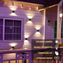 Larskas Solar Güneş Enerjili Bahçe Duvar Lambası LED Aplik - IP65 Su Geçirmez Dış Mekan Çift Yönlü Dekoratif Aydınlatma, Avlu, Teras, Çit ve Merdiven Gece Lambası          [enerji Sınıfı A+++]