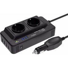 Larskas 200W Taşınabilir Araç Güç Çevirici, 12V'DEN 220V'A Dönüştürücü