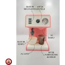 Larskas Renk Değiştiren Işıklı Mini Barista Seti, Pilli Kahve Makinesi ve Bardak (Pembe)