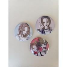 Larskas 3 Adet Nana Anime Buton Rozet, Eğlenceli Tasarım