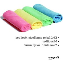 Larskas 4'lü Mikrofiber Temizlik Bezleri, Aşındırmaz ve Yeniden Kullanılabilir, Yüksek Emici