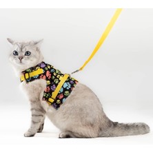 Karahanbey Kaçış Önleyici Kedi Gezdirme Tasması ve Küçük Irk Köpek Gezdirme Tasması (S, Sarı Patili)