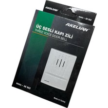 Karahanbey Akelsan Kanarya Kapı Zili AK-902 – 3 Sesli, 12V Ac, 11X8X2 cm – Zil Trafosu ile Uyumlu, Kolay Monta