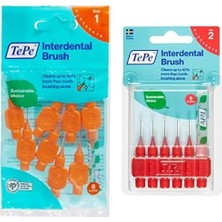 Karahanbey Tepe 0.45 mm - Turuncu Diş Arayüz Fırçası (1x 8 Adet) ve Tepe Blister 0.5 mm - Kirmizi Diş Arayüz F