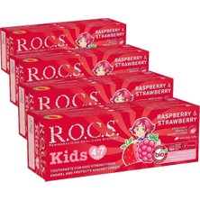 Karahanbey R.o.c.s. Rocs Kids 4-7 Yaş Ahududu Çi̇lek Tadinda Di̇ş Macunu - 45G (4 Paketi)